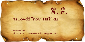 Milovánov Hédi névjegykártya